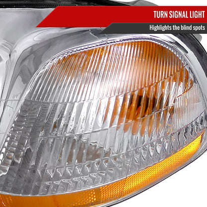 1996-1998 Honda Civic Crystal Headlights (Chrome Housing/Clear Lens)