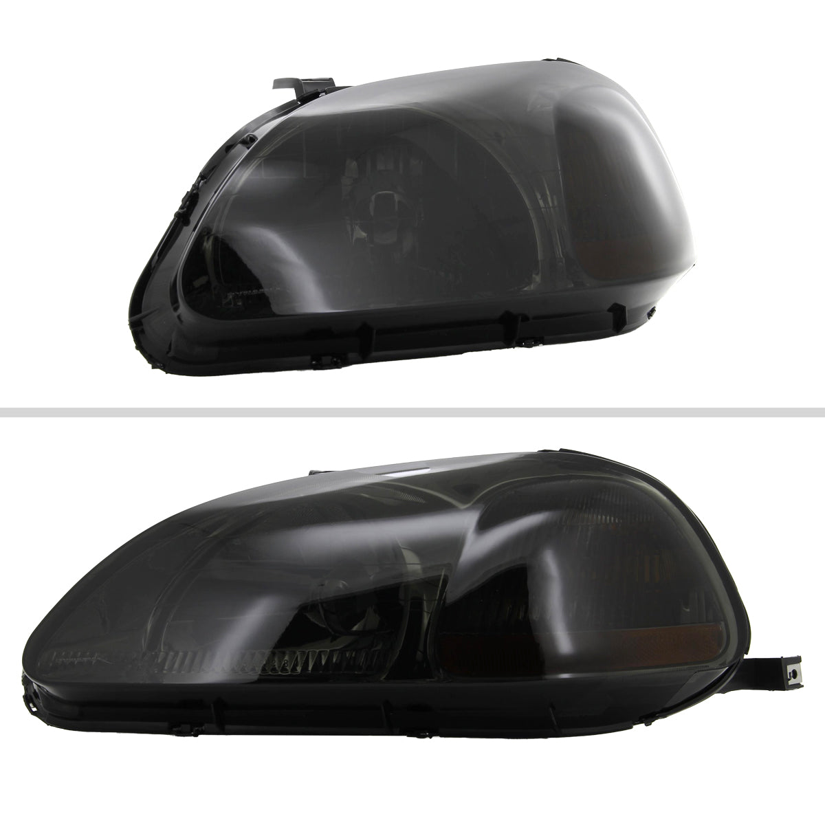 1996-1998 Honda Civic Crystal Headlights (Chrome Housing/Smoked Lens)
