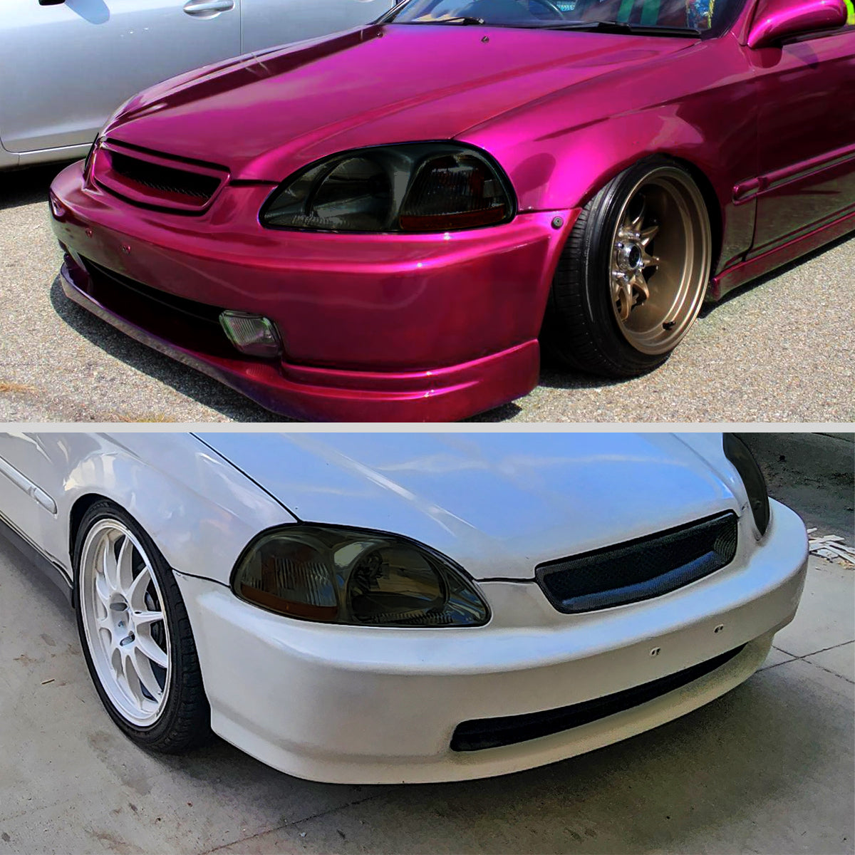 1996-1998 Honda Civic Crystal Headlights (Chrome Housing/Smoked Lens)