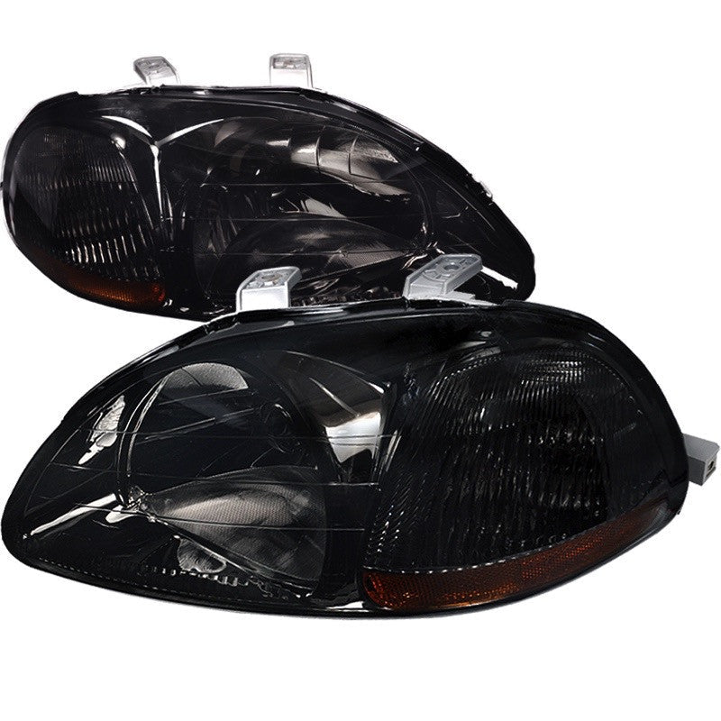 Spec-D 96-98 Honda Civic Smoked Headlights Amber Reflectors