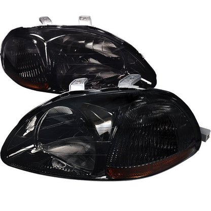 Spec-D 96-98 Honda Civic Smoked Headlights Amber Reflectors
