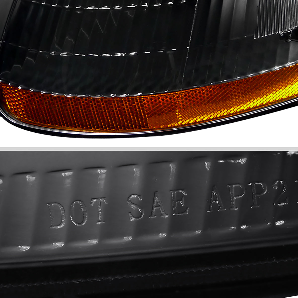 1996-1998 Honda Civic Factory Style Crystal Headlights (Matte Black Housing/Clear Lens)