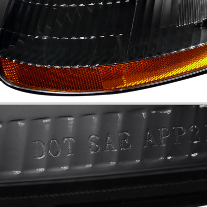1996-1998 Honda Civic Factory Style Crystal Headlights (Matte Black Housing/Clear Lens)