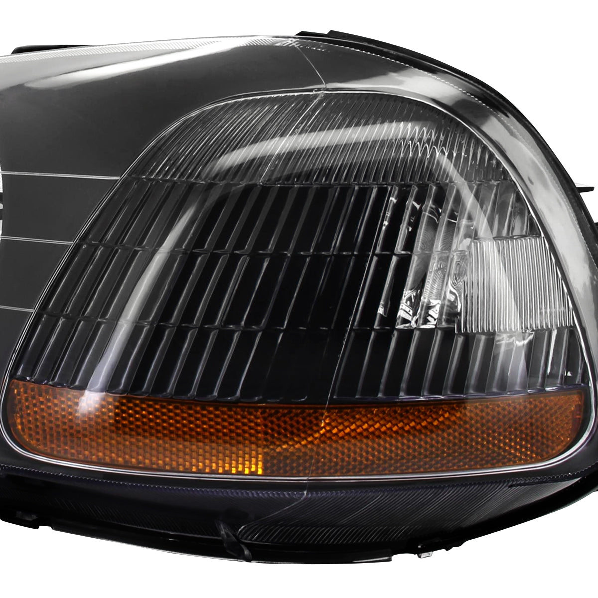 1996-1998 Honda Civic Factory Style Crystal Headlights (Matte Black Housing/Clear Lens)