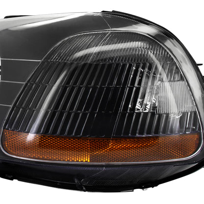 1996-1998 Honda Civic Factory Style Crystal Headlights (Matte Black Housing/Clear Lens)