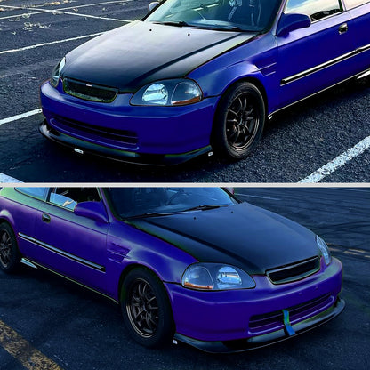 1996-1998 Honda Civic Factory Style Crystal Headlights (Matte Black Housing/Clear Lens)
