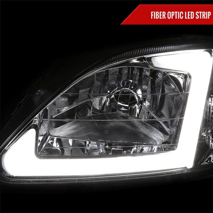 1999-2000 Honda Civic Coupe/Sedan LED Bar Factory Style Headlights (Chrome Housing/Clear Lens)