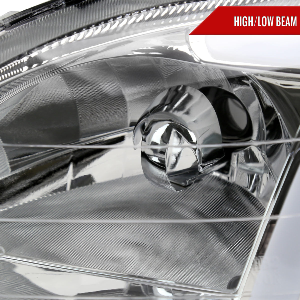 1999-2000 Honda Civic Coupe/Sedan LED Bar Factory Style Headlights (Chrome Housing/Clear Lens)