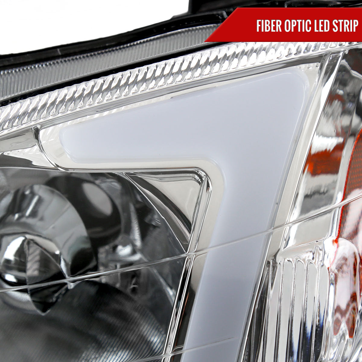 1999-2000 Honda Civic Coupe/Sedan LED Bar Factory Style Headlights (Chrome Housing/Clear Lens)