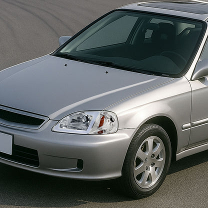 1999-2000 Honda Civic Coupe/Sedan LED Bar Factory Style Headlights (Chrome Housing/Clear Lens)
