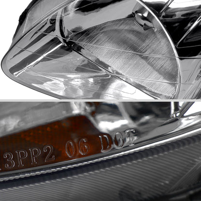 1999-2000 Honda Civic Crystal Headlights w/ Amber Reflector (Chrome Housing/Clear Lens)