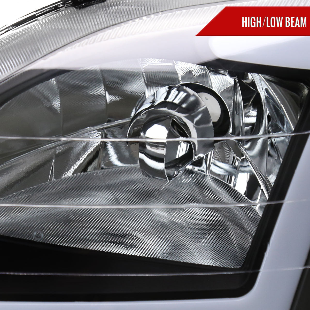 1999-2000 Honda Civic Coupe/Sedan LED Bar Factory Style Headlights (Matte Black Housing/Clear Lens)