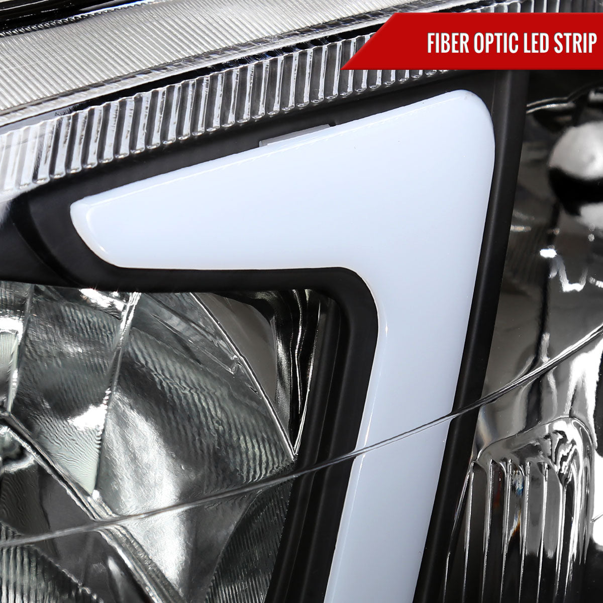 1999-2000 Honda Civic Coupe/Sedan LED Bar Factory Style Headlights (Matte Black Housing/Clear Lens)