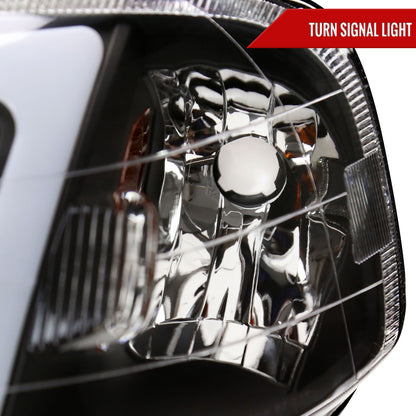 1999-2000 Honda Civic Coupe/Sedan LED Bar Factory Style Headlights (Matte Black Housing/Clear Lens)