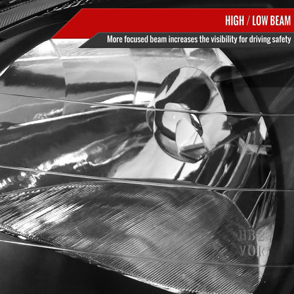 1999-2000 Honda Civic Crystal Headlights w/ Amber Reflector (Matte Black Housing/Clear Lens)
