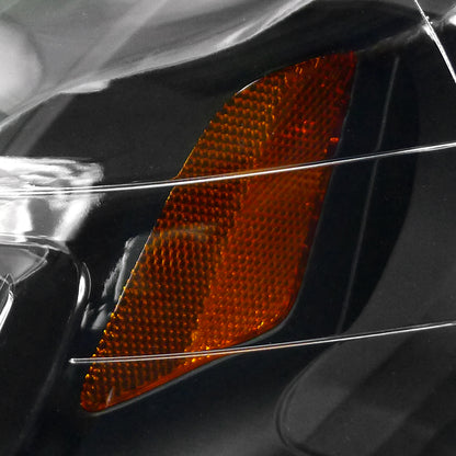 1999-2000 Honda Civic Crystal Headlights w/ Amber Reflector (Matte Black Housing/Clear Lens)