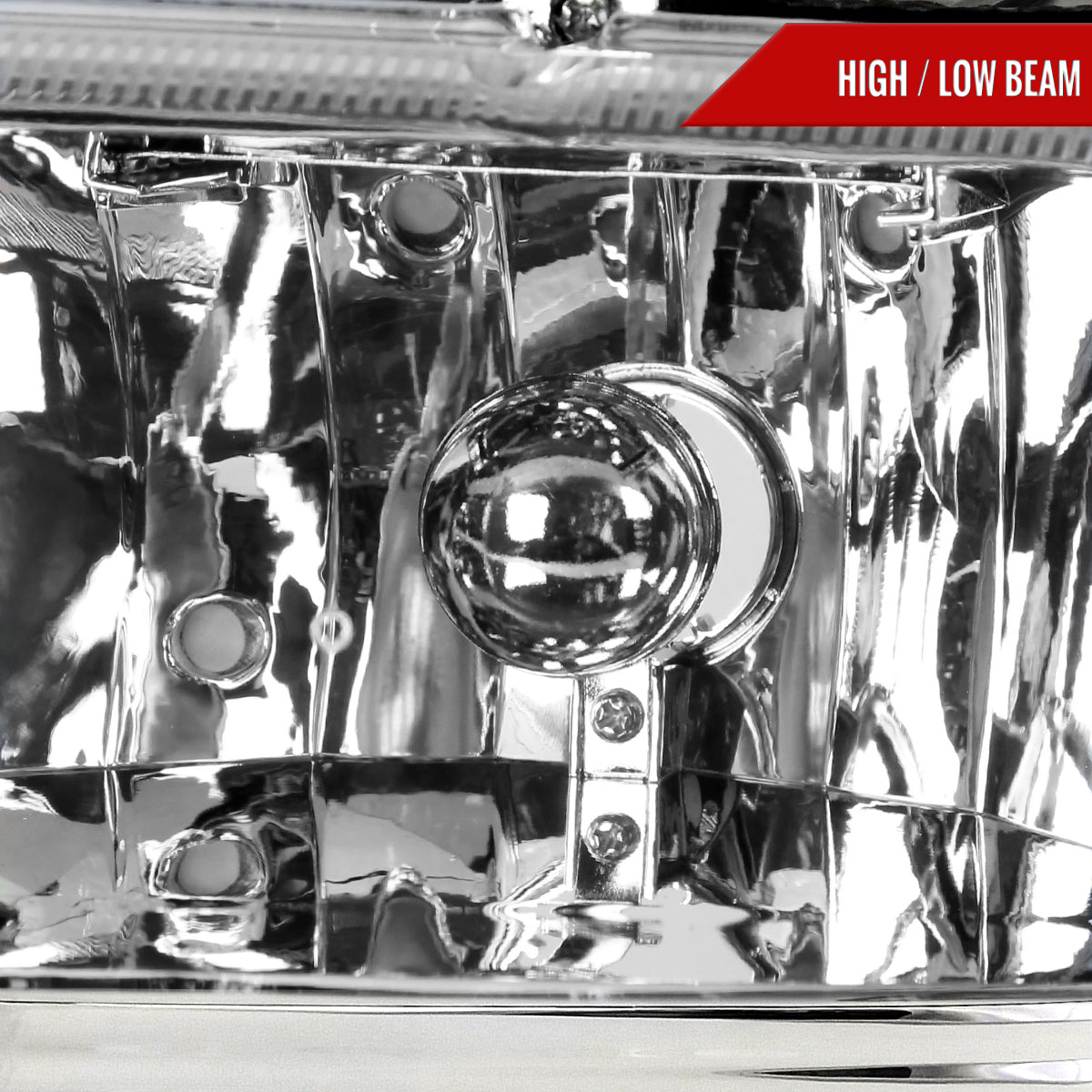 1997-2004 Dodge Dakota/ 1998-2003 Durango Crystal Headlights w/ Amber Reflector (Chrome Housing/Clear Lens)