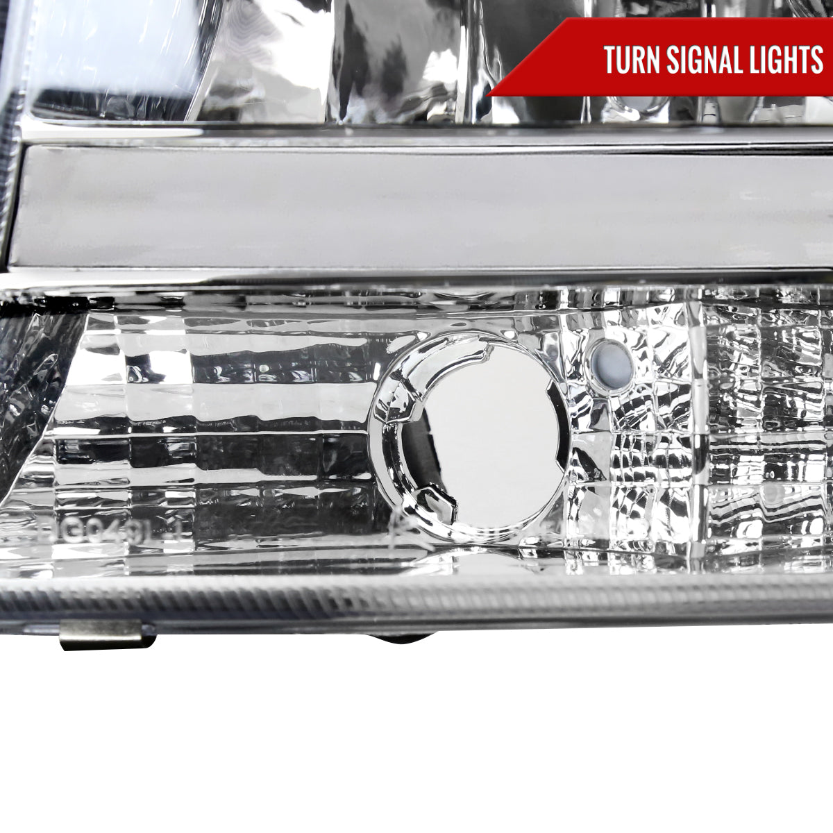 1997-2004 Dodge Dakota/ 1998-2003 Durango Crystal Headlights w/ Amber Reflector (Chrome Housing/Clear Lens)