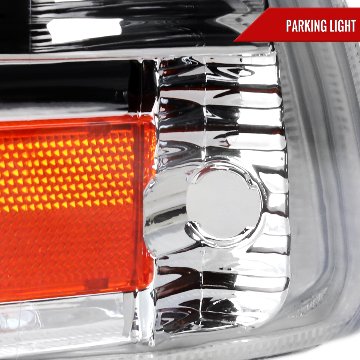 1997-2004 Dodge Dakota/ 1998-2003 Durango Crystal Headlights w/ Amber Reflector (Chrome Housing/Clear Lens)