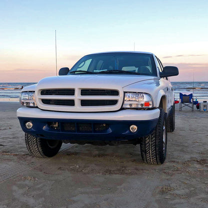 1997-2004 Dodge Dakota/ 1998-2003 Durango Crystal Headlights w/ Amber Reflector (Chrome Housing/Clear Lens)