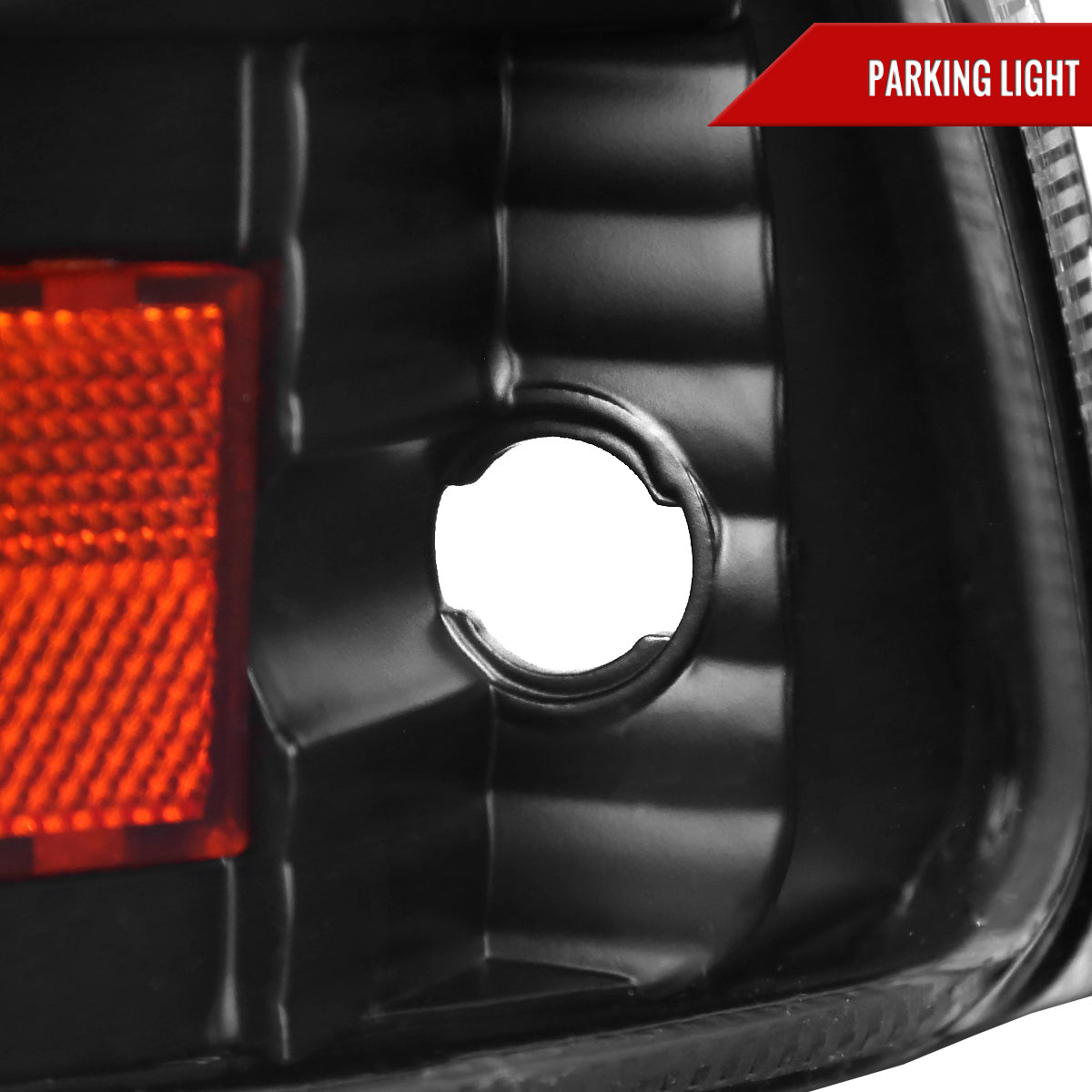 1997-2004 Dodge Dakota/ 1998-2003 Durango SMD LED Light Strip Factory Style Crystal Headlights (Matte Black Housing/Clear Lens)