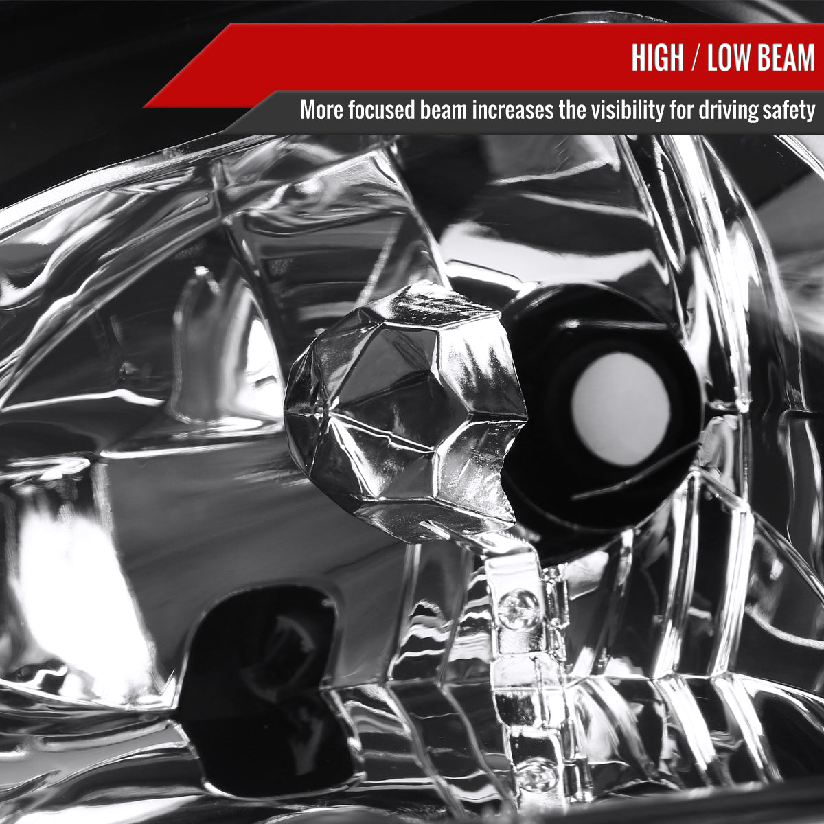 1993-1997 Honda Del Sol Crystal Headlights w/ Amber Reflector (Matte Black Housing/Clear Lens)