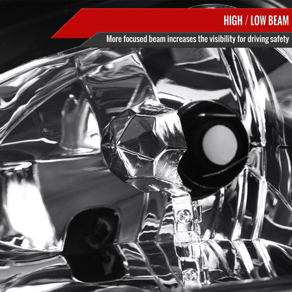 1993-1997 Honda Del Sol Crystal Headlights w/ Amber Reflector (Matte Black Housing/Clear Lens)