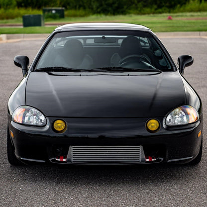 1993-1997 Honda Del Sol Crystal Headlights w/ Amber Reflector (Matte Black Housing/Clear Lens)