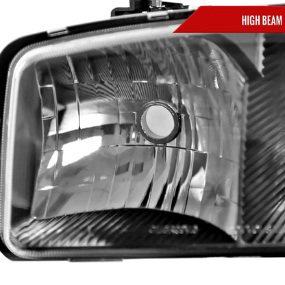 1999-2006 GMC Sierra/Yukon/Yukon XL Crystal Headlights w/ Amber Reflector (Matte Black Housing/Clear Lens)