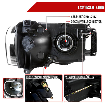 2002-2005 Dodge RAM 1500/ 2003-2005 RAM 2500 3500 Factory Style Headlights (Chrome Housing/Smoked Lens)