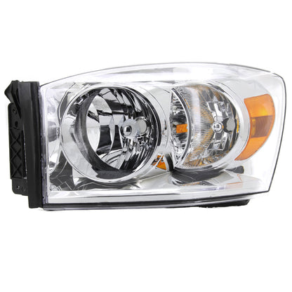 2006-2008 Dodge RAM 1500/ 2006-2009 RAM 2500 3500 Factory Style Crystal Headlights (Chrome Housing/Clear Lens)