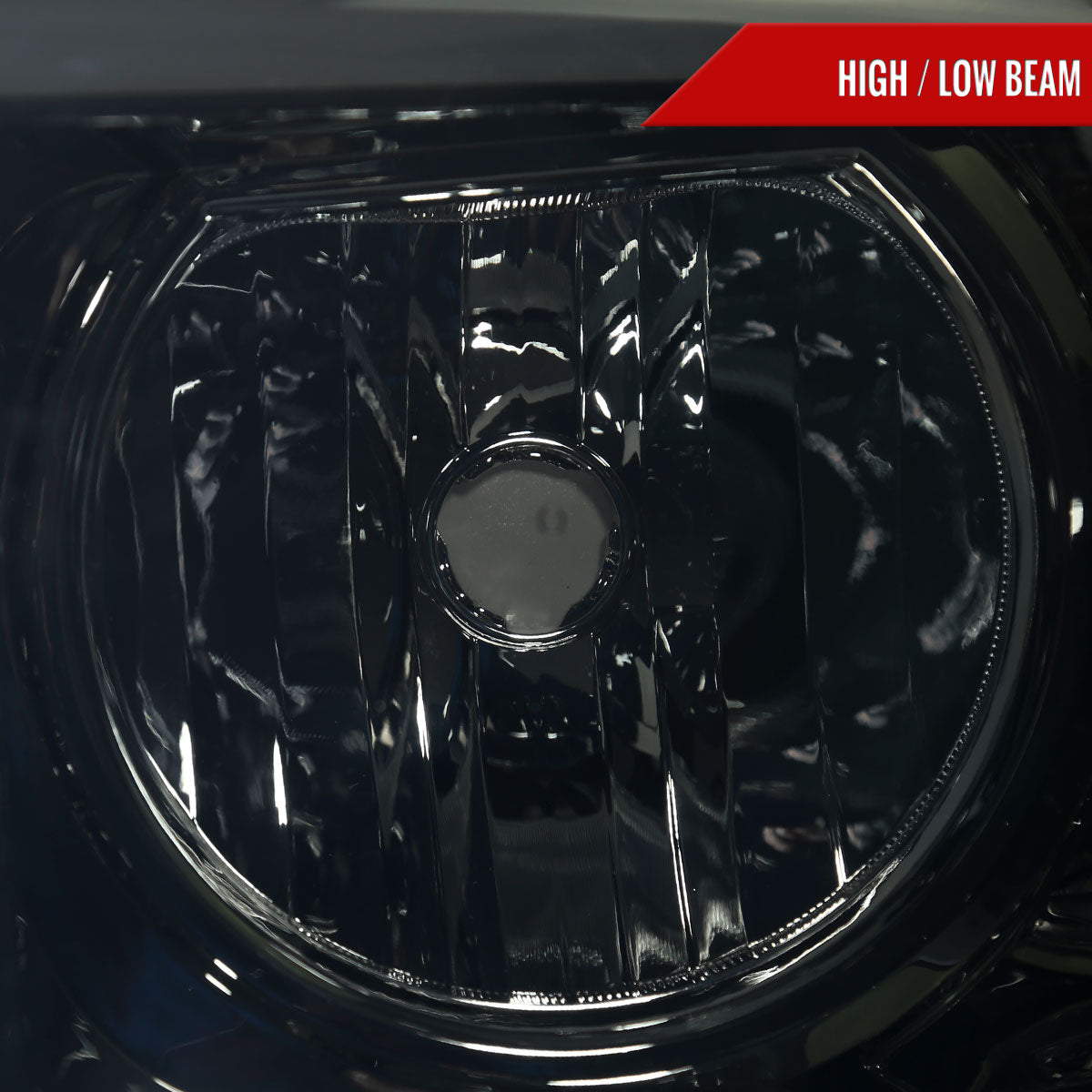 2006-2008 Dodge RAM 1500/ 2006-2009 RAM 2500 3500 LED Bar Factory Style Crystal Headlights (Chrome Housing/Smoked Lens)