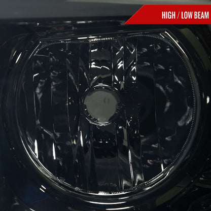 2006-2008 Dodge RAM 1500/ 2006-2009 RAM 2500 3500 LED Bar Factory Style Crystal Headlights (Chrome Housing/Smoked Lens)