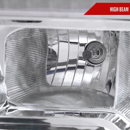 2009-2018 Dodge RAM 1500/2010-2018 RAM 2500 3500 Dual Switchback Sequential LED Bar Factory Style Headlights (Chrome Housing/Clear lens)