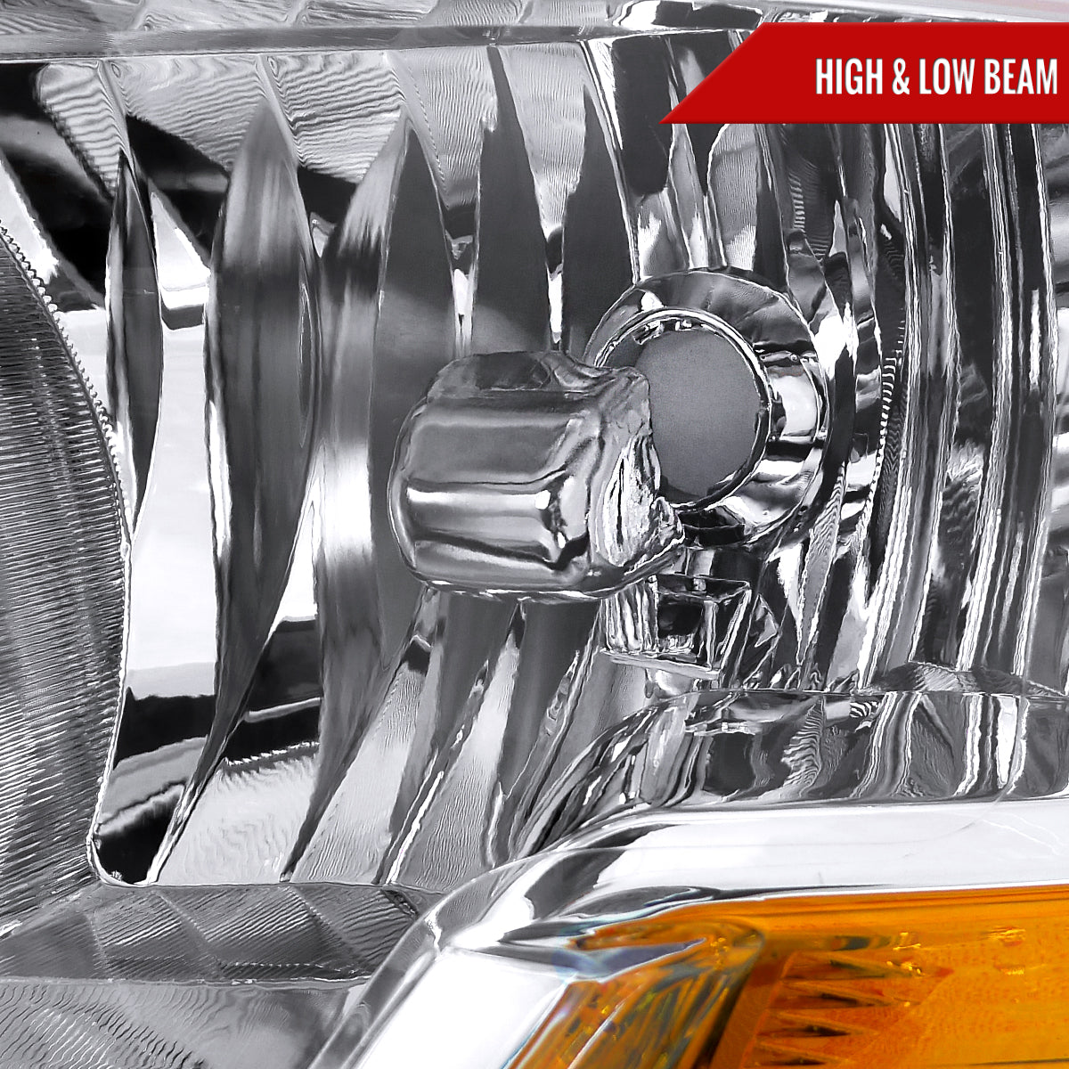 2009-2018 Dodge RAM 1500 / 2019-2021 RAM Classic / 2010-2018 RAM 2500 3500 Factory Dual Style Headlights (Chrome Housing/Clear Lens)