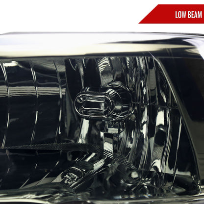 2009-2018 Dodge RAM 1500 / 2019-2021 RAM Classic / 2010-2018 RAM 2500 3500 Factory Quad Style Headlights (Chrome Housing / Smoked Lens)