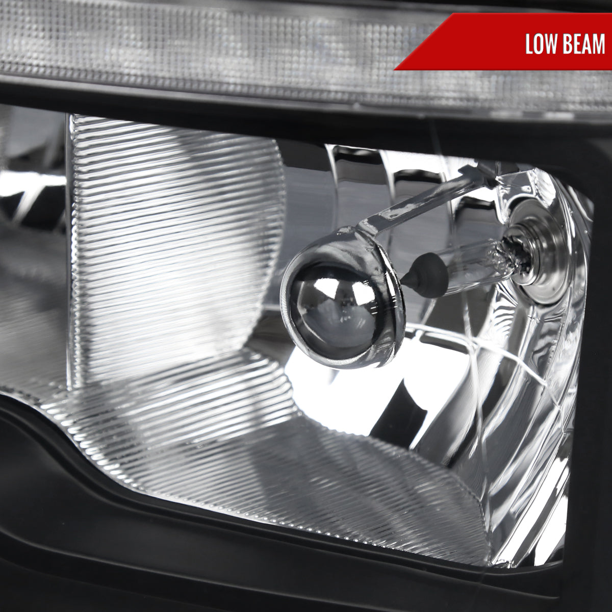 2009-2018 Dodge RAM 1500/2010-2018 RAM 2500 3500 Dual Switchback Sequential LED Bar Factory Style Headlights (Matte Black Housing/Clear lens)