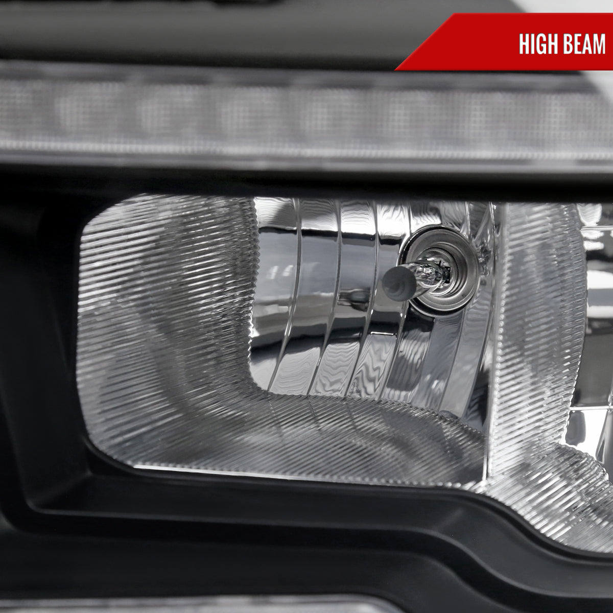 2009-2018 Dodge RAM 1500/2010-2018 RAM 2500 3500 Dual Switchback Sequential LED Bar Factory Style Headlights (Matte Black Housing/Clear lens)