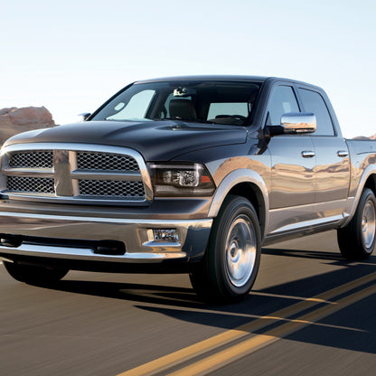 2009-2018 Dodge RAM 1500/2010-2018 RAM 2500 3500 Dual Switchback Sequential LED Bar Factory Style Headlights (Matte Black Housing/Clear lens)