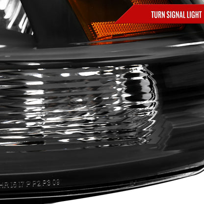 2009-2018 Dodge RAM 1500 / 2019-2021 RAM Classic / 2010-2018 RAM 2500 3500 Factory Quad Style Headlights (Matte Black Housing/Clear Lens)