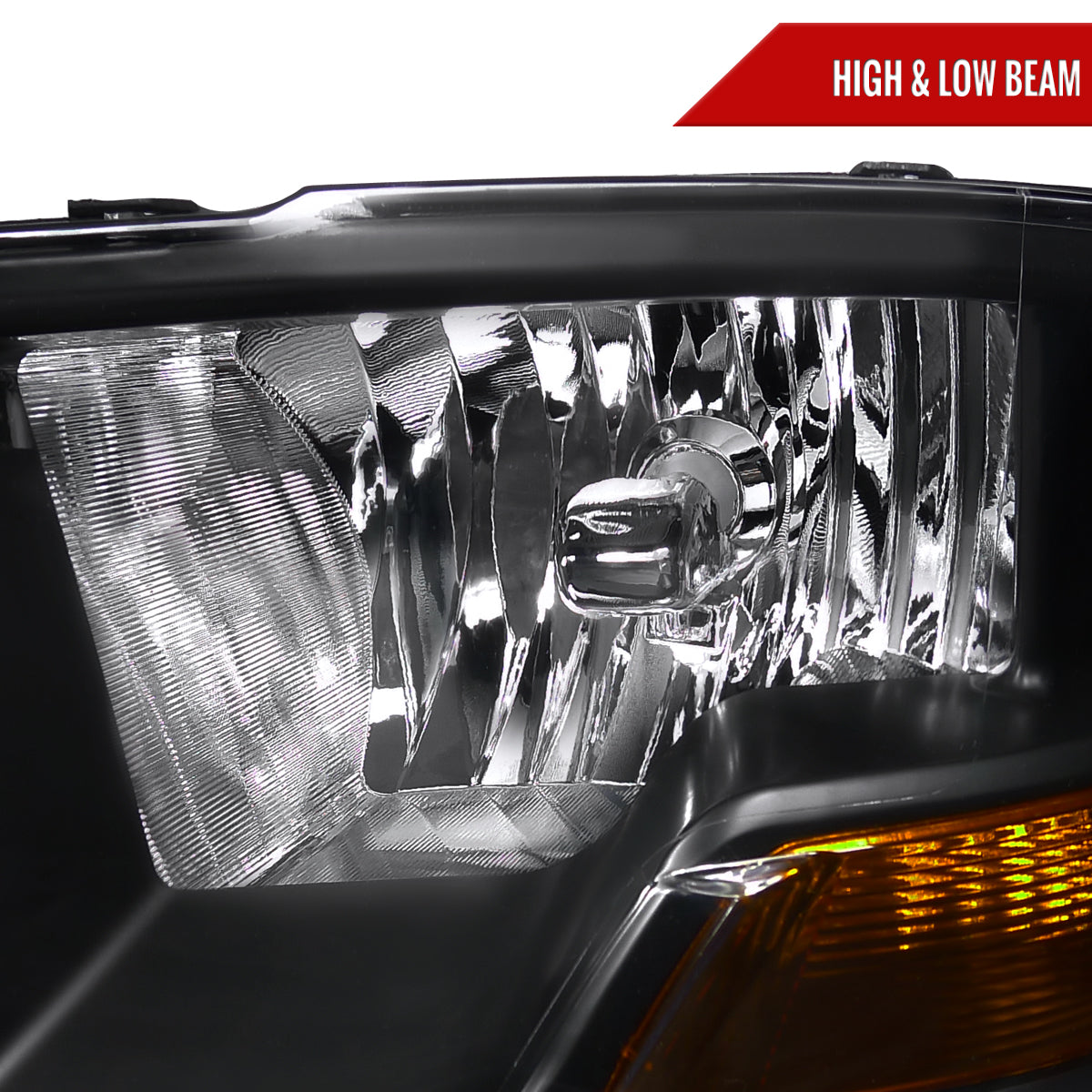 2009-2018 Dodge RAM 1500 / 2019-2021 RAM Classic / 2010-2018 RAM 2500 3500 Factory Dual Style Headlights (Matte Black Housing/Clear Lens)
