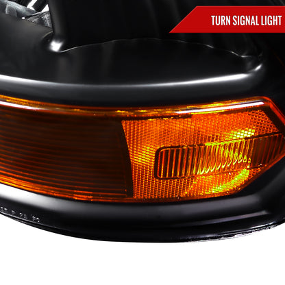 2009-2018 Dodge RAM 1500 / 2019-2021 RAM Classic / 2010-2018 RAM 2500 3500 Factory Dual Style Headlights (Matte Black Housing/Clear Lens)