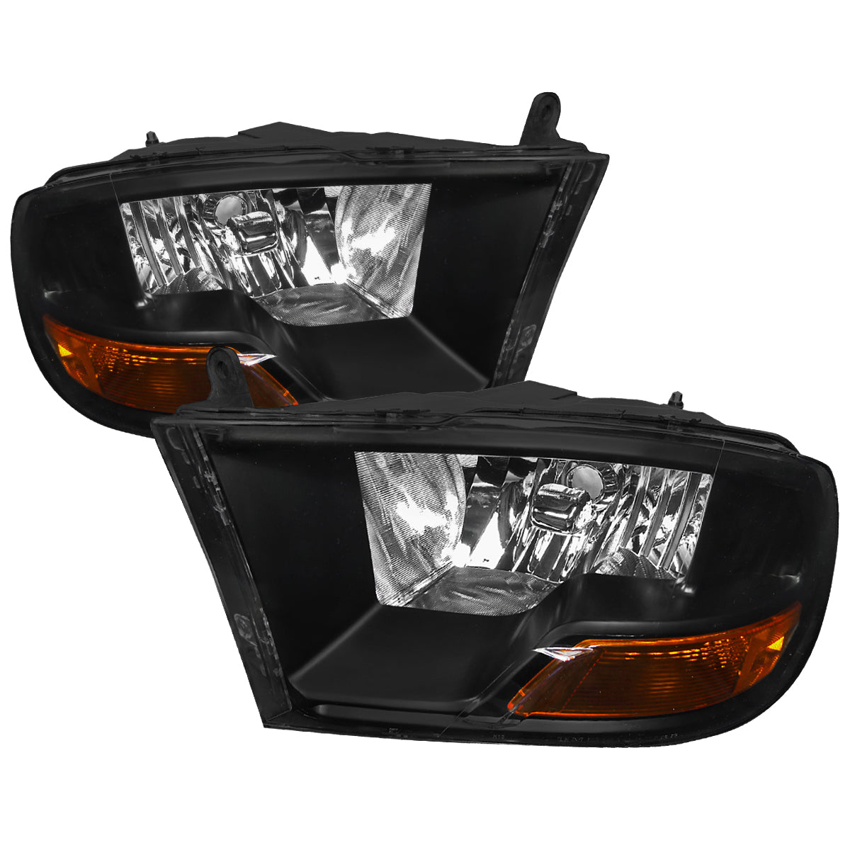2009-2018 Dodge RAM 1500 / 2019-2021 RAM Classic / 2010-2018 RAM 2500 3500 Factory Dual Style Headlights (Matte Black Housing/Clear Lens)