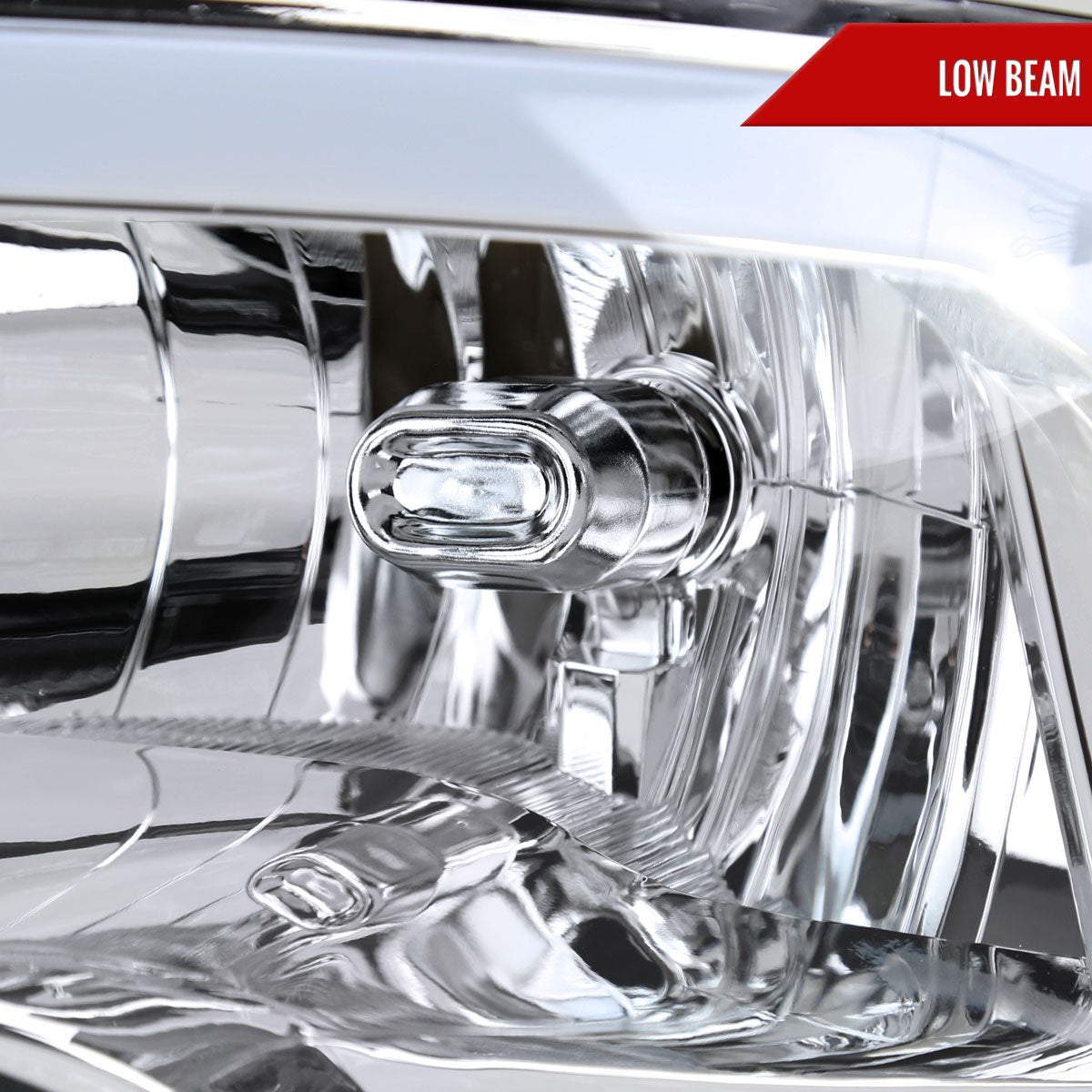 2009-2019 Dodge Ram 1500 2500 3500 Quad Style Headlights with LED Tube (Chrome Housing/Clear Lens)