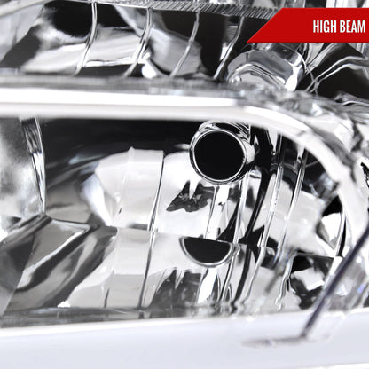 2009-2019 Dodge Ram 1500 2500 3500 Quad Style Headlights with LED Tube (Chrome Housing/Clear Lens)