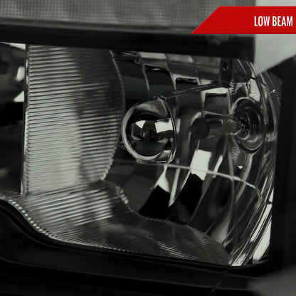 2009-2018 Dodge RAM 1500/2010-2018 RAM 2500 3500 Dual Switchback Sequential LED Bar Factory Style Headlights (Matte Black Housing/Smoked lens)