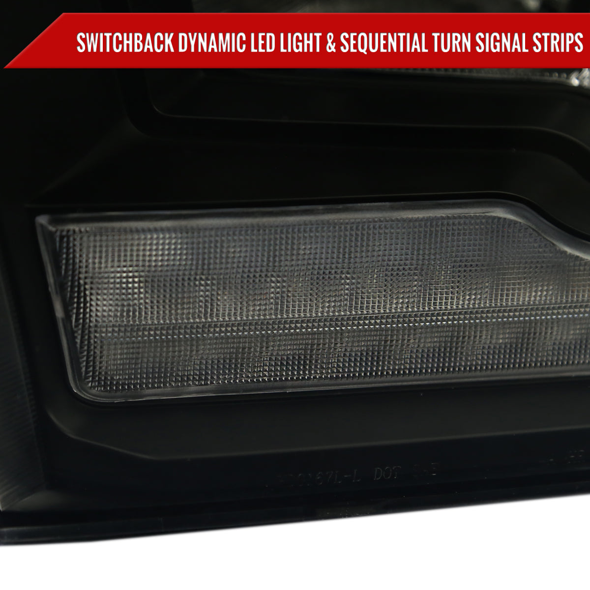 2009-2018 Dodge RAM 1500/2010-2018 RAM 2500 3500 Dual Switchback Sequential LED Bar Factory Style Headlights (Matte Black Housing/Smoked lens)