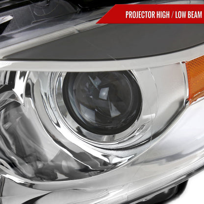 2013-2016 Dodge Dart Factory Style Headlights with Projector High/Low Beam (Chrome Housing/Clear Lens)