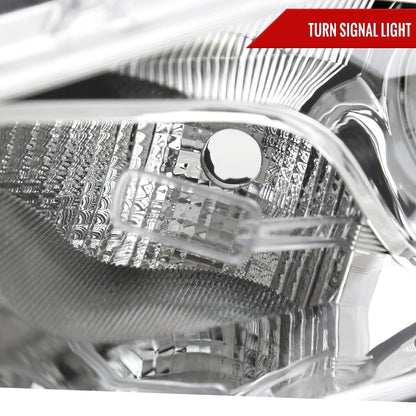 2013-2016 Dodge Dart Factory Style Headlights with Projector High/Low Beam (Chrome Housing/Clear Lens)