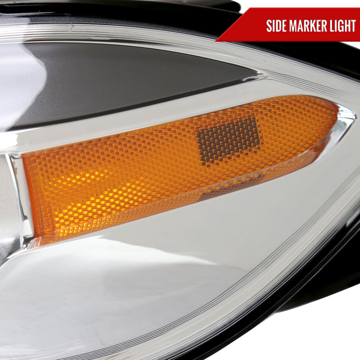 2013-2016 Dodge Dart Factory Style Headlights with Projector High/Low Beam (Chrome Housing/Clear Lens)